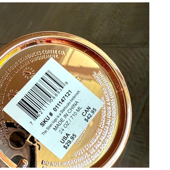 New Starbucks 2023 Winter Holiday Jeweled 24oz Tumbler Cold Cup - Rose Gold - Picture 4 of 6